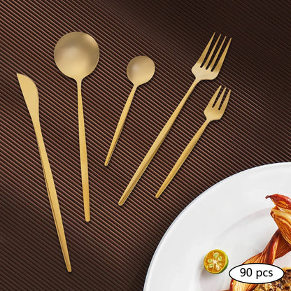 Gold Stainless Steel Tableware Set