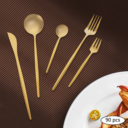 Gold Stainless Steel Tableware Set