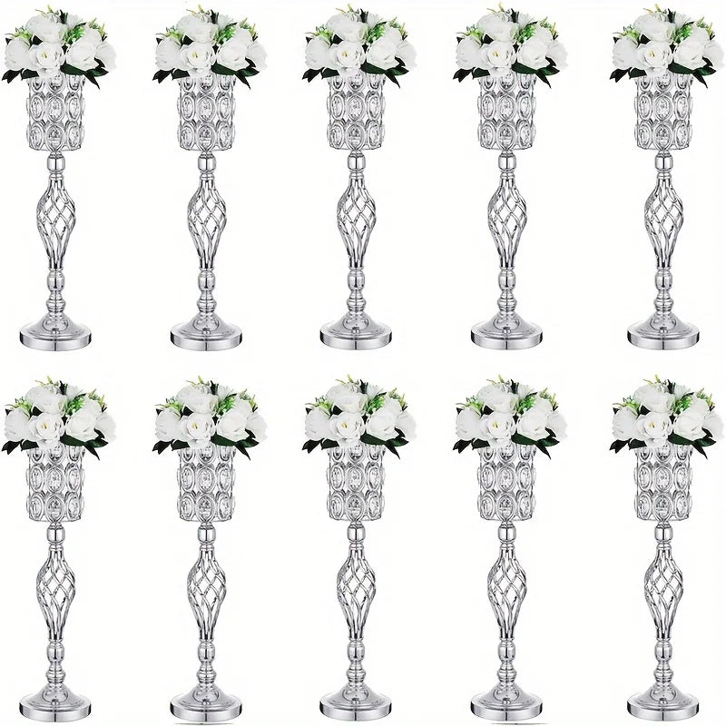 2/10 Piece Set 24in Gold Versatile Tall Flower Holders Centerpiece Flower Stands