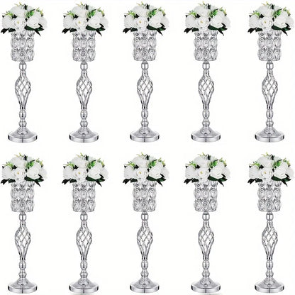 2/10 Piece Set 24in Gold Versatile Tall Flower Holders Centerpiece Flower Stands