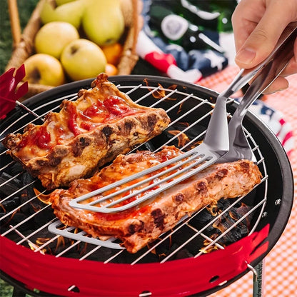 Stainless Steel Steak Tongs – Non Slip Grip BBQ Tongs for Grilling, Flipping and Cooking