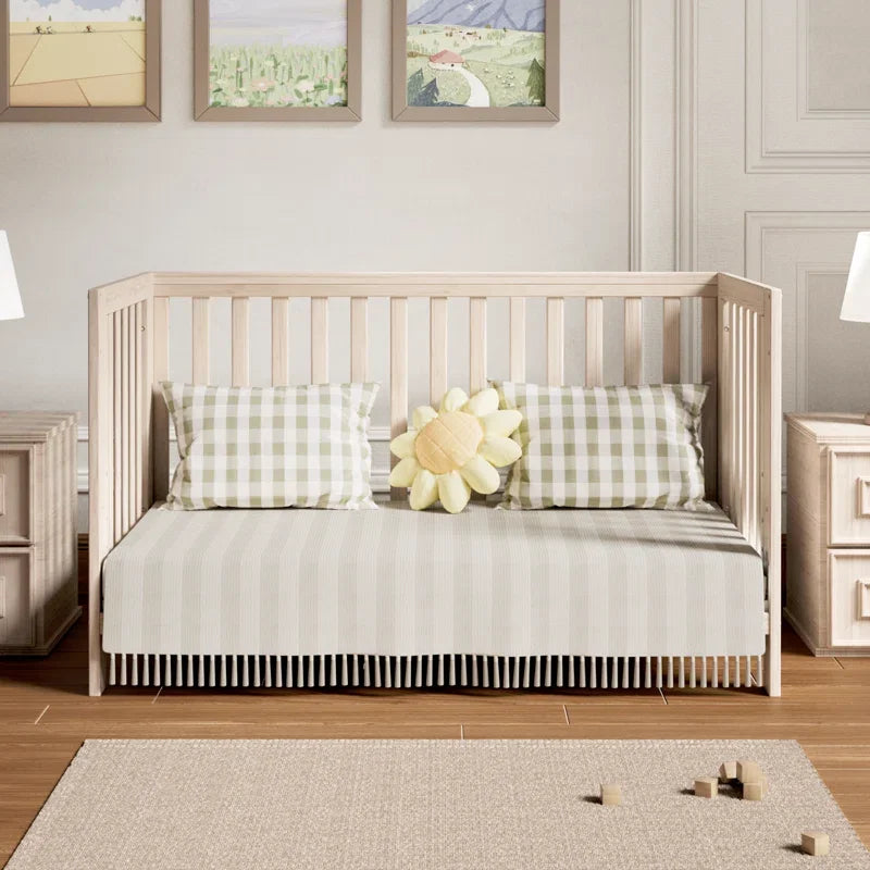 Convertible Crib with Adjustable Height – Baby Crib to Toddler Daybed Nursery Furniture