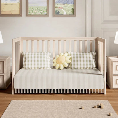 Convertible Crib with Adjustable Height – Baby Crib to Toddler Daybed Nursery Furniture