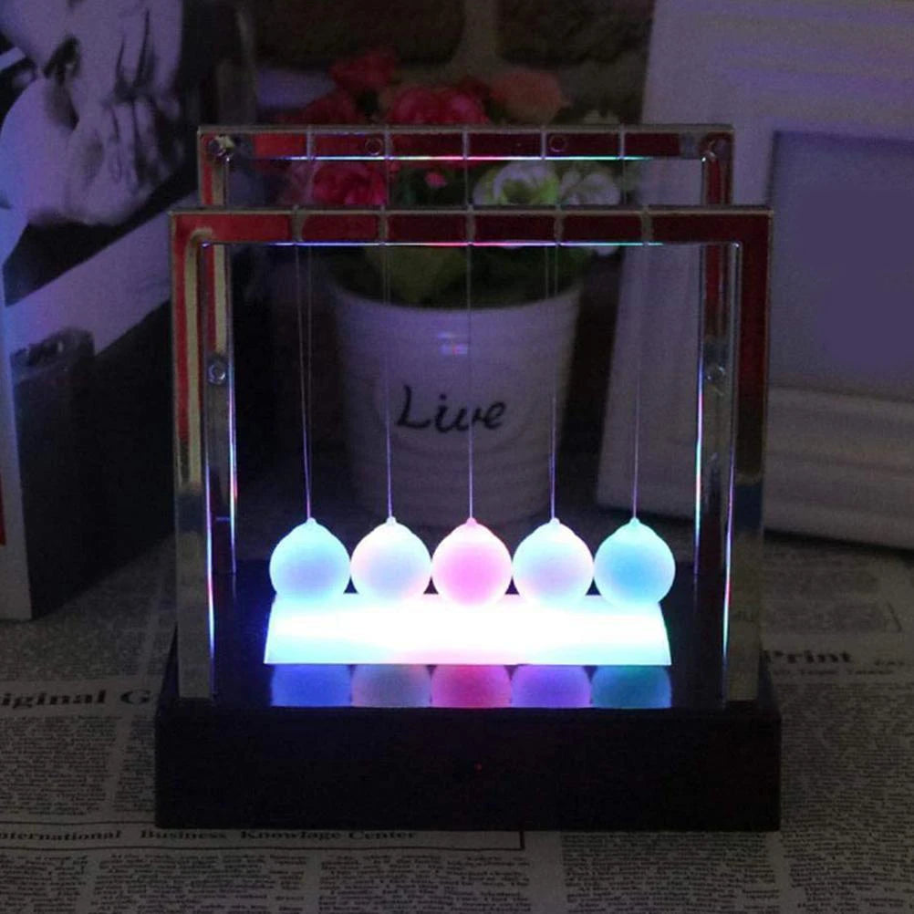 Newtons Swing Ball LED Light Up Kids Toys Home and Office Decor