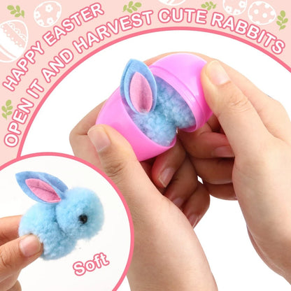 24 Pack Easter Eggs Fillers with Bunny Plush