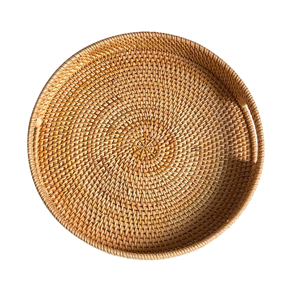 Island Morning Round Rattan Tray