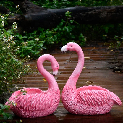 Paradise Flamingo Garden Planter
