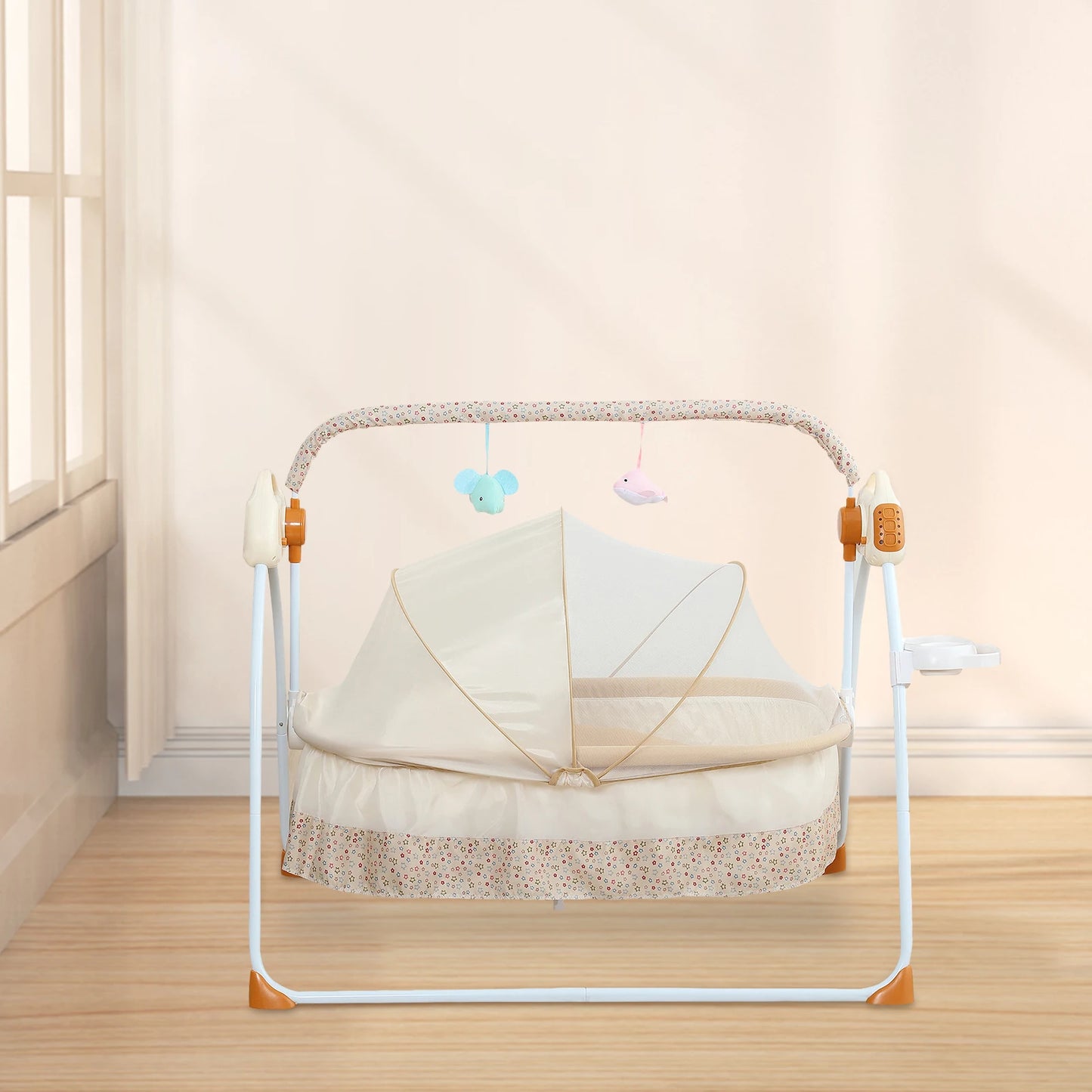 Electric Baby Cradle Bassinet – Foldable Adjustable Bedside Sleeper with Automatic Rocking and Portable Design