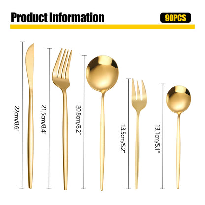 Gold Stainless Steel Tableware Set