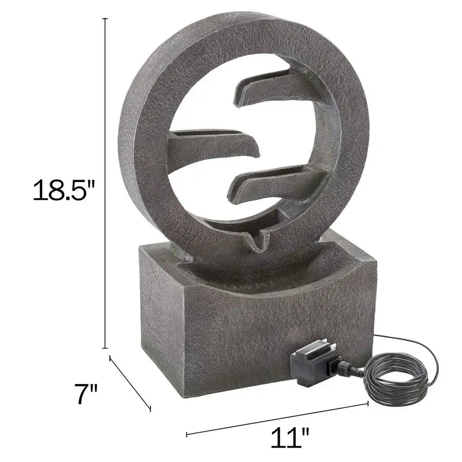 18.5" LED Decorative Water Fountain – Modern Indoor Outdoor Water Feature for Garden, Patio or Home Decor