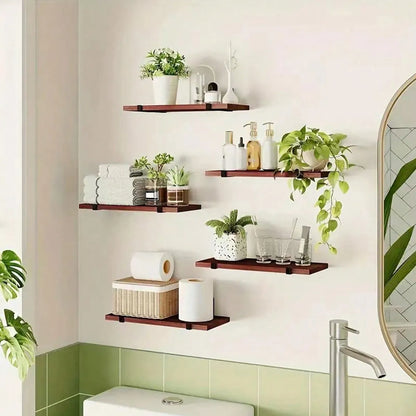 Decorative Wood Floating Shelves 5 Pieces