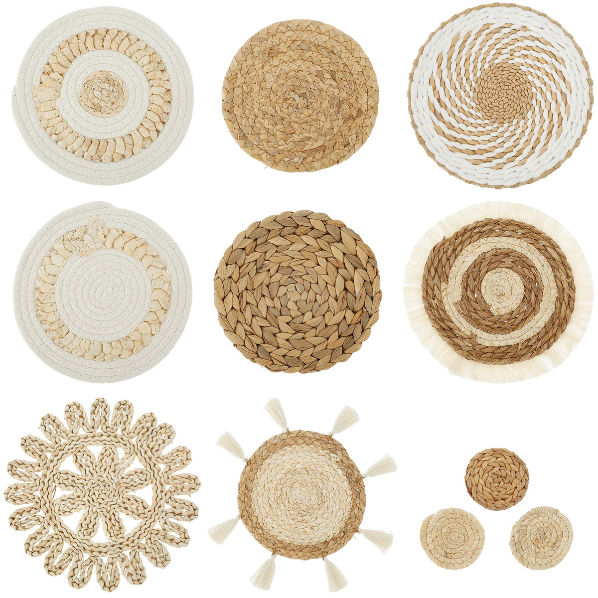 Seabreeze Natural Woven Wall Basket Collection – 11 Piece Set