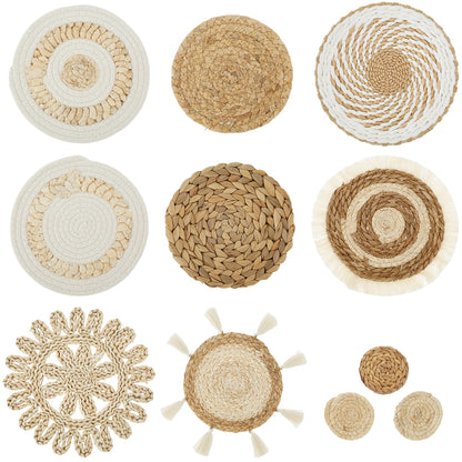 Seabreeze Natural Woven Wall Basket Collection – 11 Piece Set