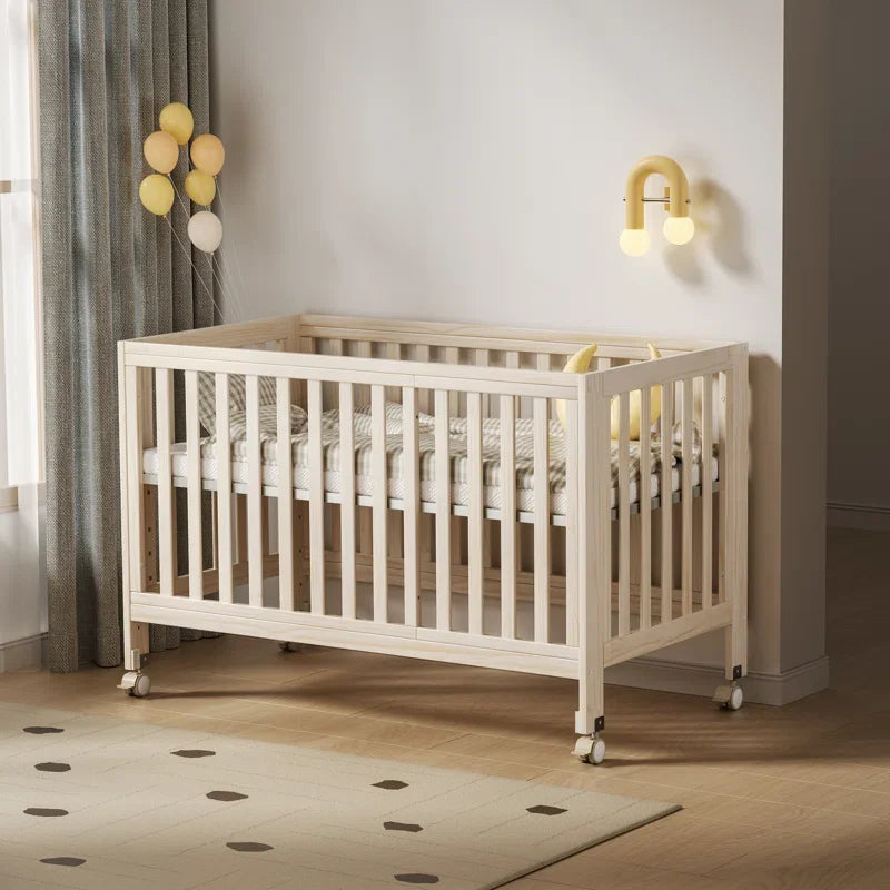 Convertible Crib with Adjustable Height – Baby Crib to Toddler Daybed Nursery Furniture
