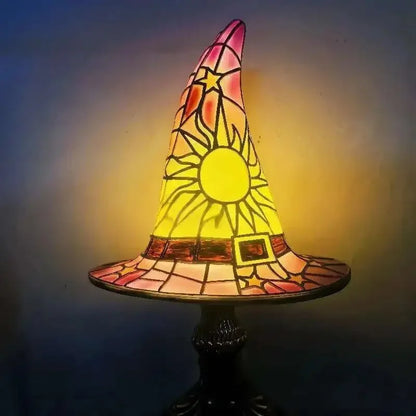 Autumn Witch Lamp Stained Glass