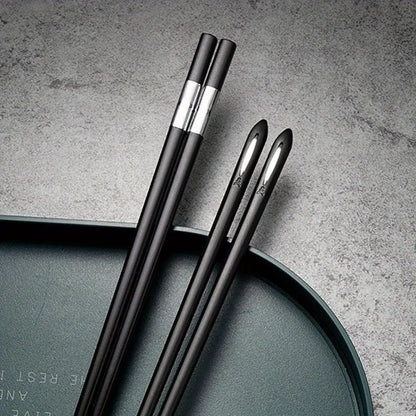 Alloy Chopsticks Set – Non Slip Heat Resistant Reusable Chopsticks Dishwasher Safe for Everyday Dining