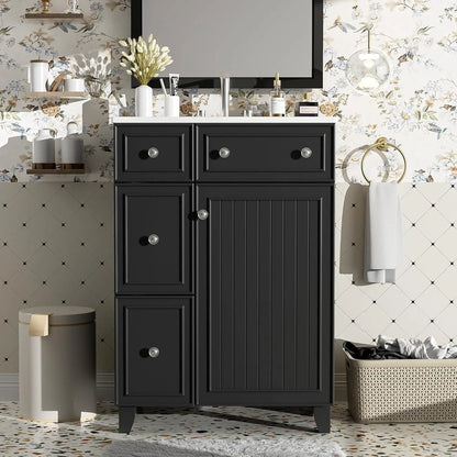 24" Floating Bathroom Vanity with Undermount Sink – Modern Soft-Close Wall Mount Cabinet with Storage