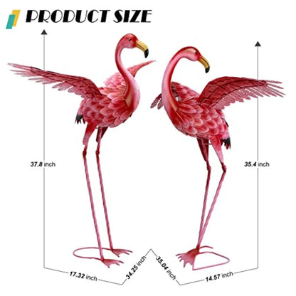 Metal Flamingo Yard Decorations – Outdoor Lawn Sculptures for Garden, Patio & Backyard Decor