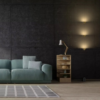 Gold Floor To Ceiling Flexible Linear Lamp