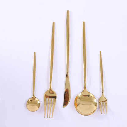 Gold Stainless Steel Tableware Set