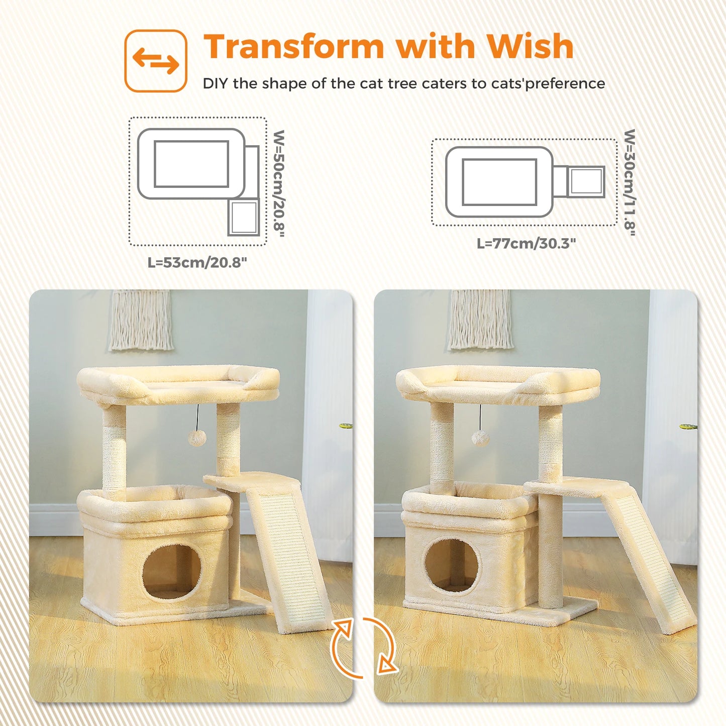 Small Cat Tree Scratching Post Top Perch