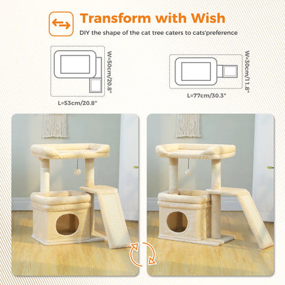 Small Cat Tree Scratching Post Top Perch