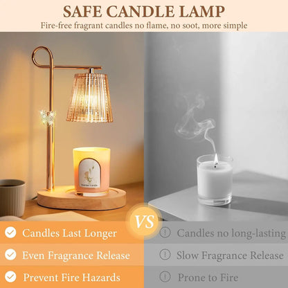 Timer Dimmer Candle Warmer Lamp with Adjustable Height Wax Melter for Home Decor and Gifts