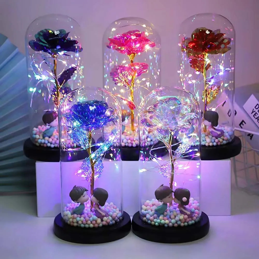 Galaxy Glass Rose Forever Eternal Crystal Flower