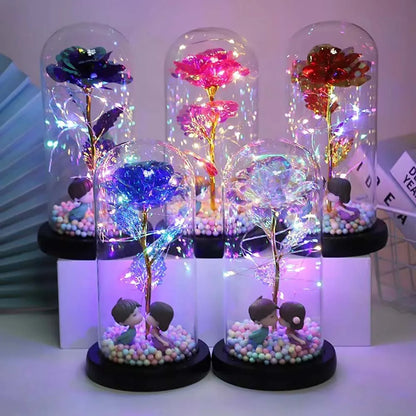 Galaxy Glass Rose Forever Eternal Crystal Flower