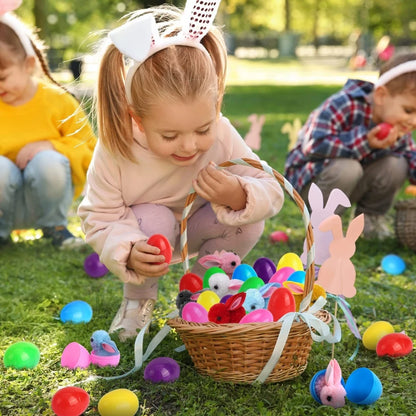 24 Pack Easter Eggs Fillers with Bunny Plush
