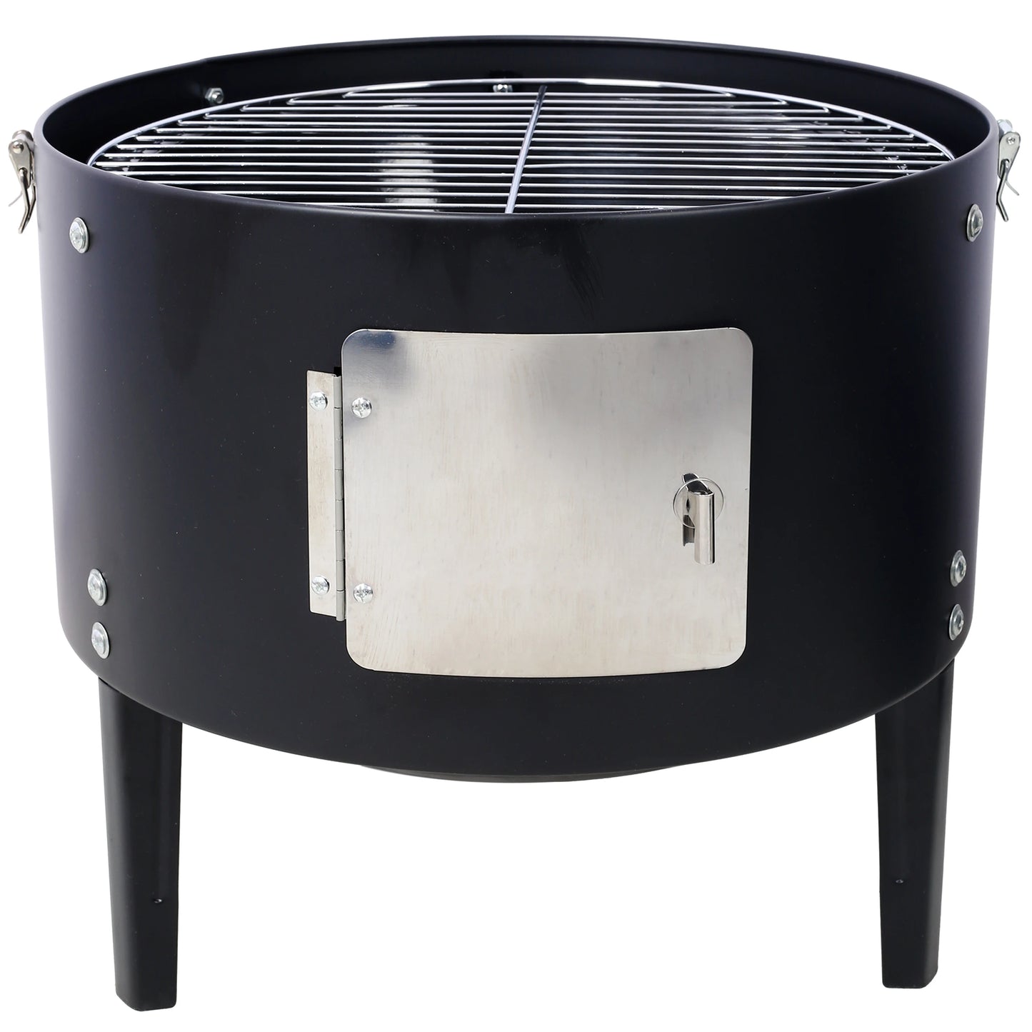 17" Steel Charcoal Smoker Grill – Heavy Duty Outdoor BBQ Cooker with Temperature Control and Dual Cooking Grates