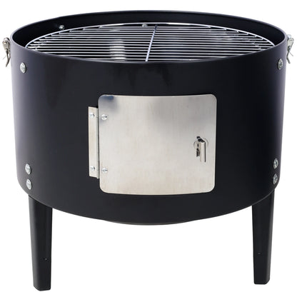 17" Steel Charcoal Smoker Grill – Heavy Duty Outdoor BBQ Cooker with Temperature Control and Dual Cooking Grates