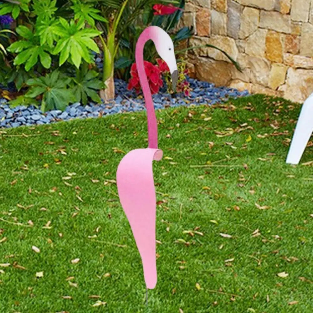 Flamingo Garden Stake Decor – Metal Outdoor Lawn Ornament for Yard, Garden and Patio