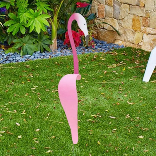 Flamingo Garden Stake Decor – Metal Outdoor Lawn Ornament for Yard, Garden and Patio