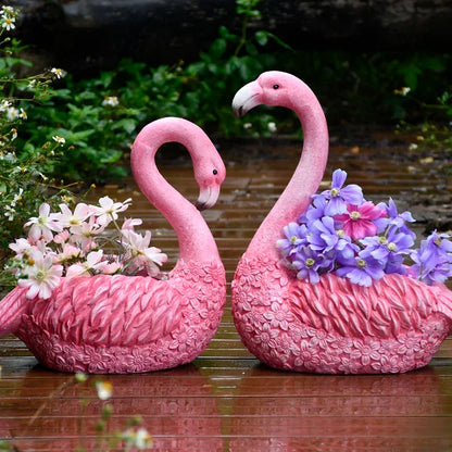 Paradise Flamingo Garden Planter
