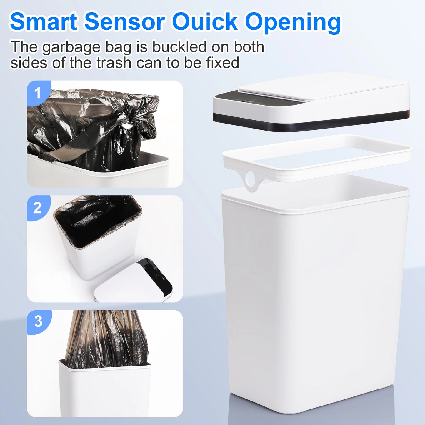 2 Pack Touchless Trash Cans Touchless