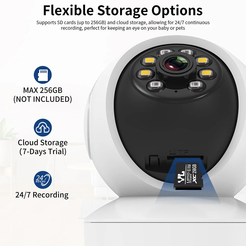 Indoor Security Camera 360° Coverage 2-Way Audio