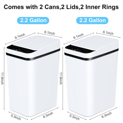 2 Pack Touchless Trash Cans Touchless