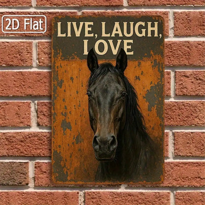 Tin Sign Live Laugh Love Vintage Wall Art 8x12 Inches