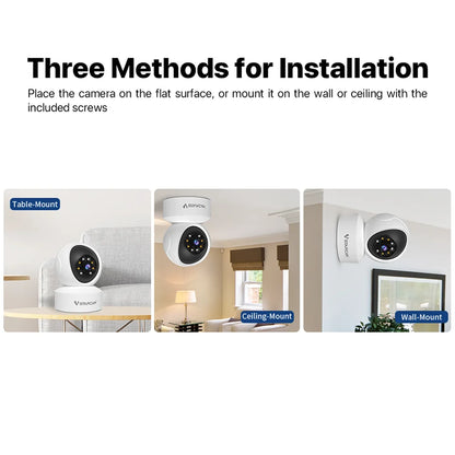 Indoor Security Camera 360° Coverage 2-Way Audio