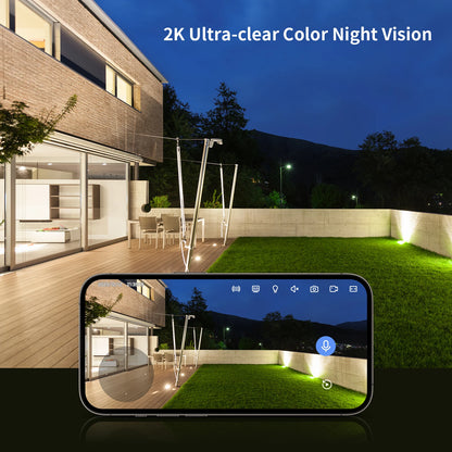 Indoor Outdoor Security Camera 2K HD Wireless