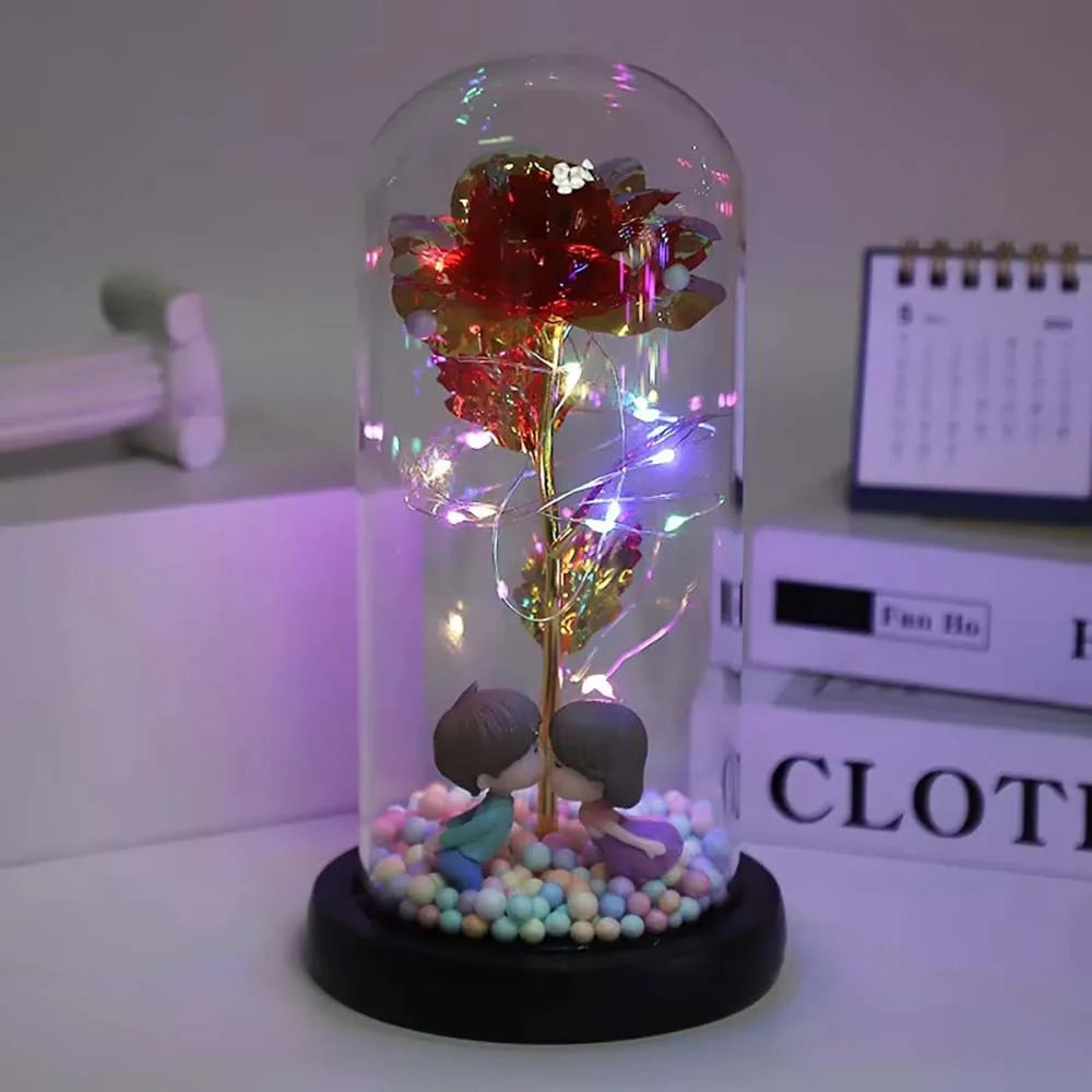 Galaxy Glass Rose Forever Eternal Crystal Flower