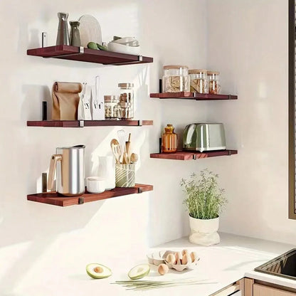 Decorative Wood Floating Shelves 5 Pieces