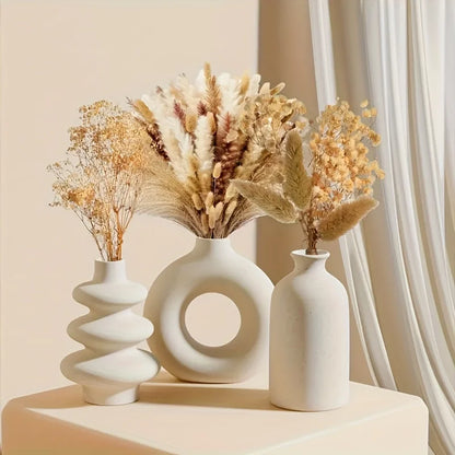 Gulf Sands White Ceramic Vase Trio