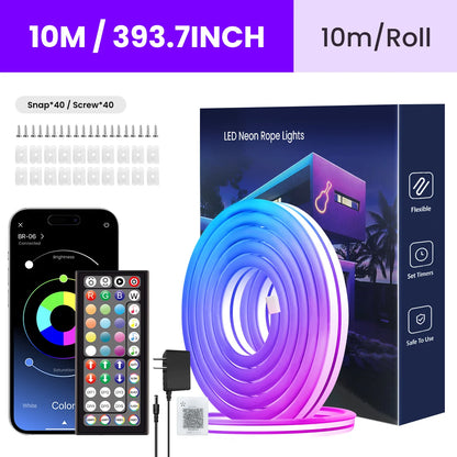 LED Rope Lights Flexible Strip Remote APP