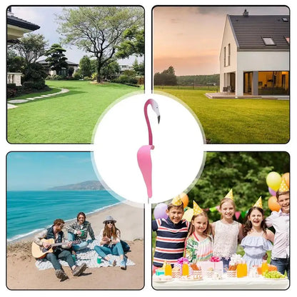 Flamingo Garden Stake Decor – Metal Outdoor Lawn Ornament for Yard, Garden and Patio