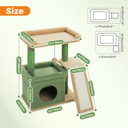 Small Cat Tree Scratching Post Top Perch