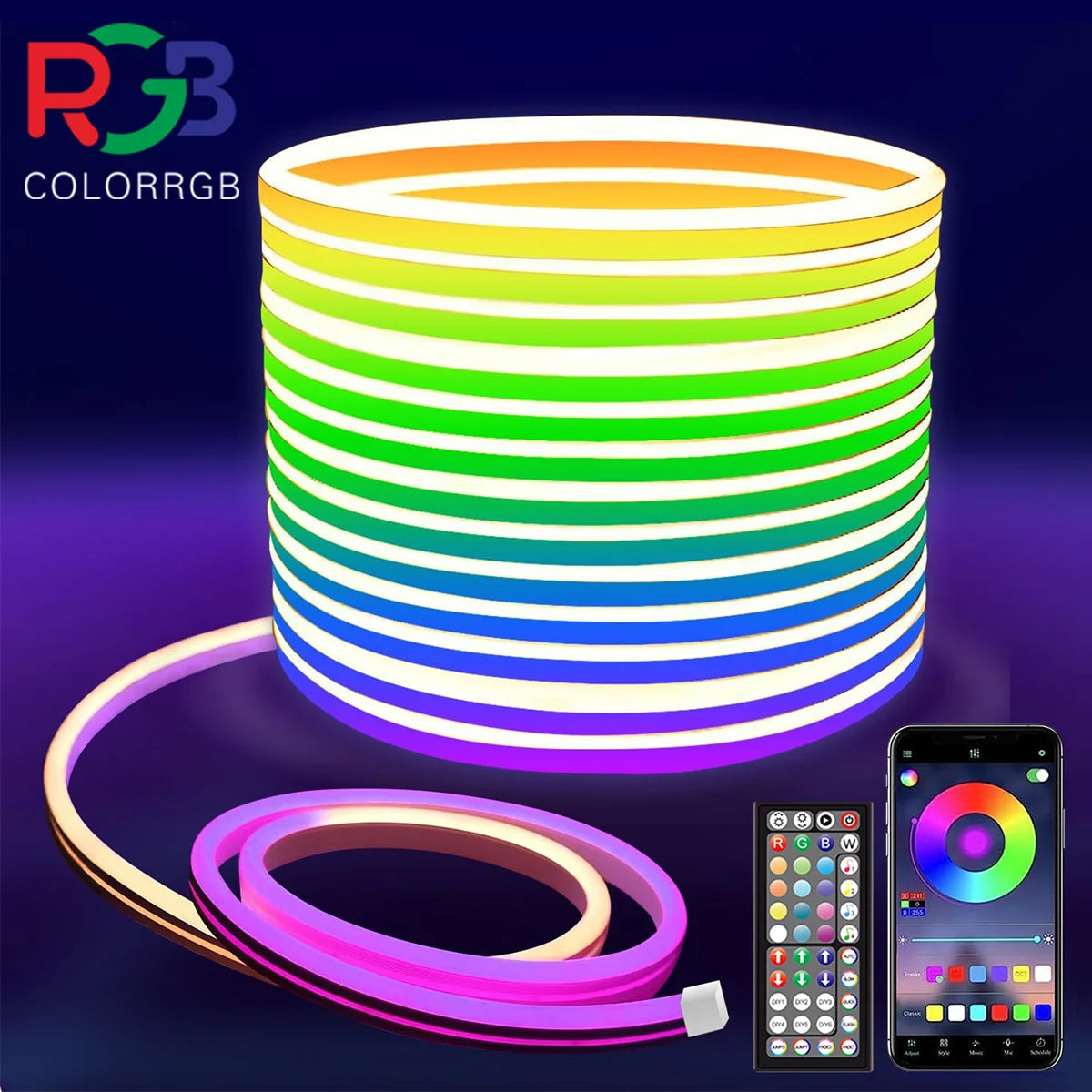 LED Rope Lights Flexible Strip Remote APP
