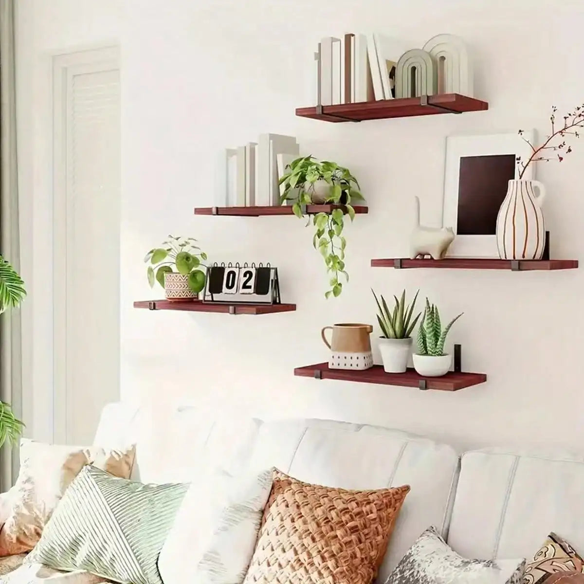 Decorative Wood Floating Shelves 5 Pieces