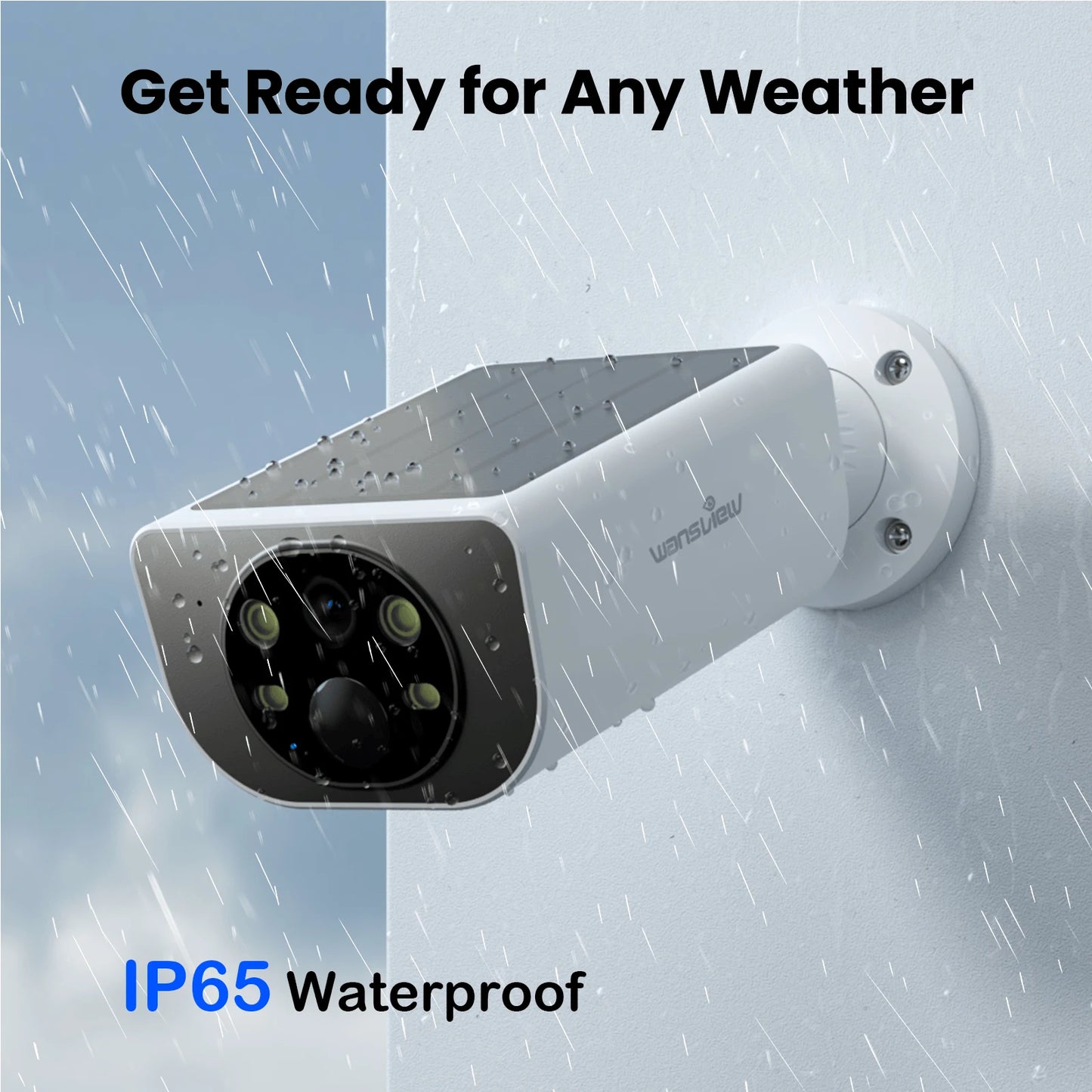 Solar Security Camera with Battery 3MP 2.4G Night Vision